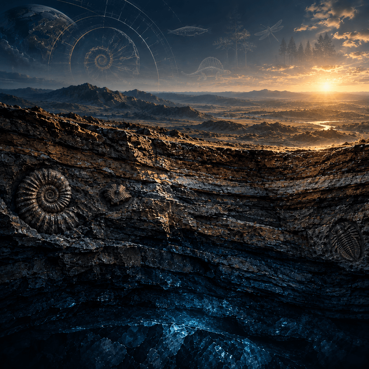 Ancient geological mineral context